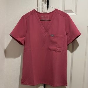 Figs womens v-neck scrub top quartz breast cancer awareness